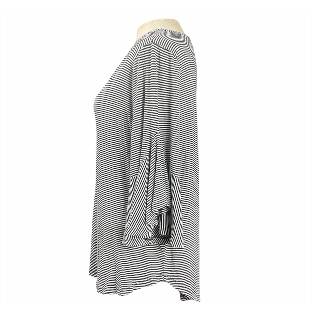 Philosophy Black/White Striped Crew Neck Bell Sleeve T-shirt Style Top Size 1X - Picture 2 of 7